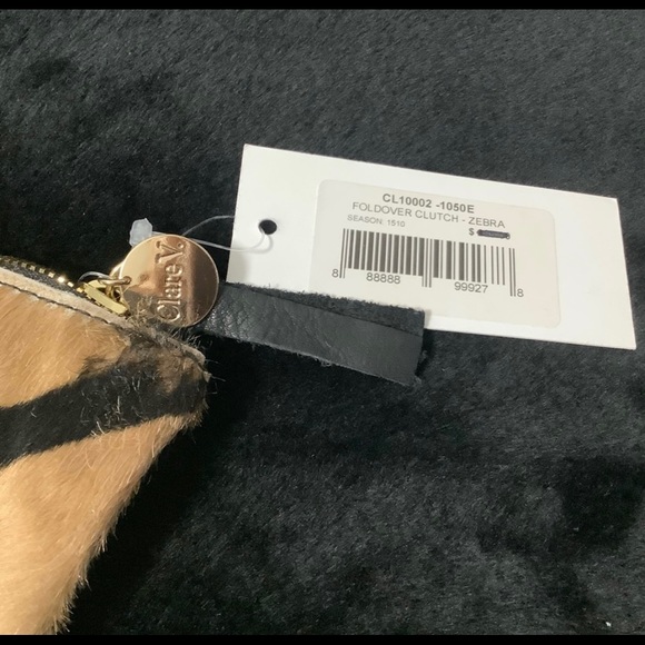NWT Claire V genuine calf hair clutch - Picture 3 of 4